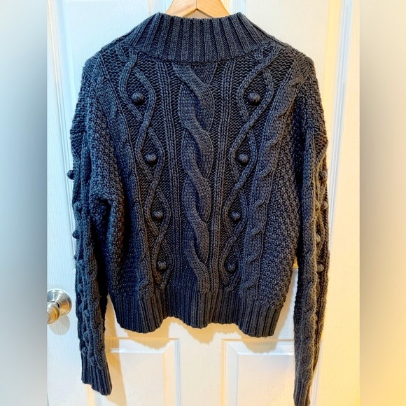Marie Oliver Cecile Navy Cable Knit Fisherman Preppy Sweater 
p2p 20/40 L 23 - Picture 4 of 5